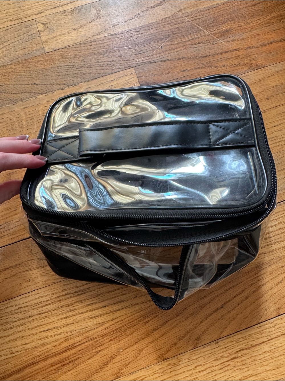 Clear Black Trim Travel Toiletry Bag